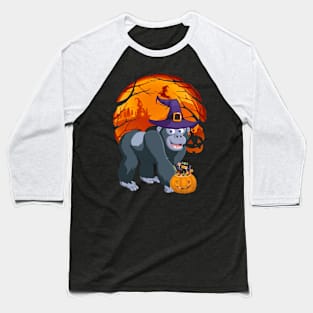 Gorilla pumpkin witch Baseball T-Shirt